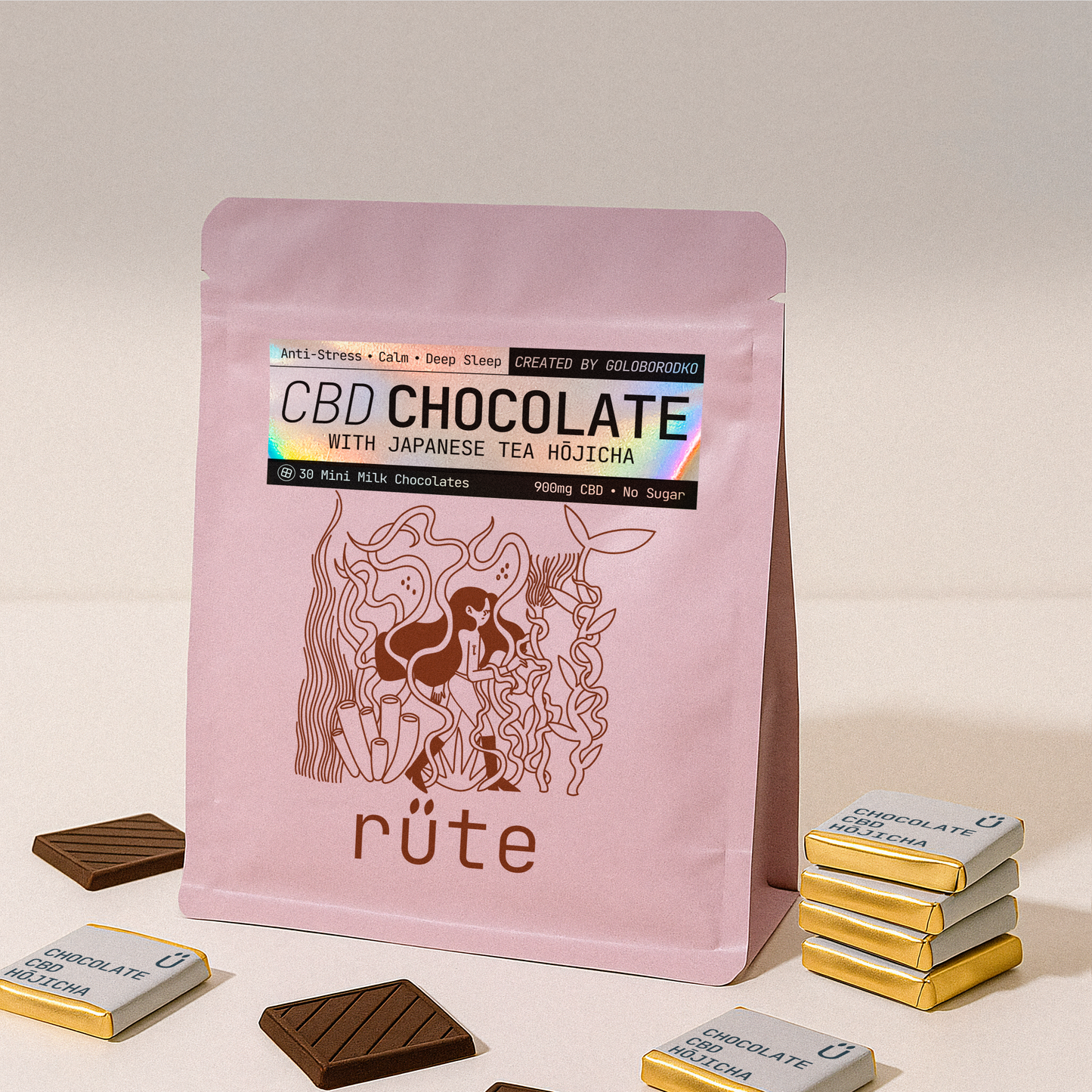 CBD CHOCOLATE WITH JAPANESE TEA HOJICHA