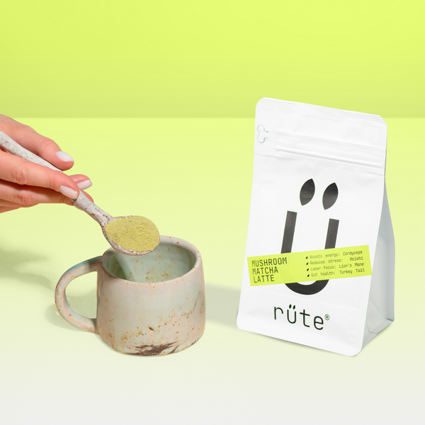 Mushroom matcha latte Rüte